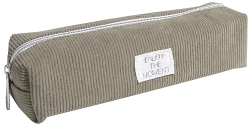 EXACOMPTA - 52960E – 1 quadratisches Velvet Federmäppchen aus Samt, Pastellfarben mit einem bedruckten Etikett, zufällige Farben: Blau, Hellrosa, Salbeigrün oder Altrosa von Exacompta