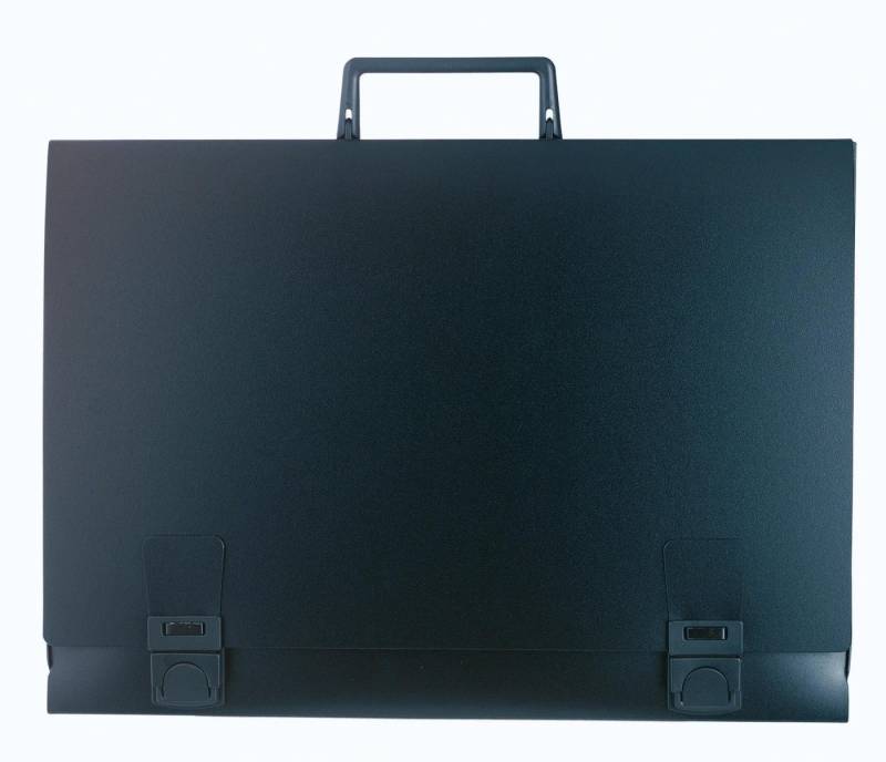 EXACOMPTA Aktentasche 2x Zeichenmappe +Griff PP 12mm Rücken 50mm 32 5x50cm Schwarz 59200E, Zeichenmappen Tragetaschen von EXACOMPTA