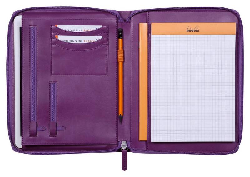 EXACOMPTA Aktentasche Konferenzmappe kleines Modell 19,5x25,5cm für Block A5 Violett 168105C, Rhodia, Blöcke, Hefte und Notizbücher von EXACOMPTA