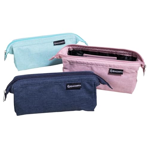 EXACOMPTA - Ref. 52239E – 1 Dreieck Autentik Federmäppchen – aus 100% recyceltem Polyester – Fassungsvermögen XXL – große Öffnung – Innentasche – Maße 23 x 9,5 x 10 cm – 3 zufällige Farben EXACOMPTA - Ref. 52239E – 1 Dreieck Autentik Federmäppchen – aus 100% recyceltem Polyester – Fassungsvermögen XXL – große Öffnung – Innentasche – Maße 23 x 9,5 x 10 cm – 3 zufällige Farben von EXACOMPTA
