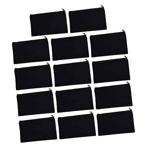 EXAOMBLE 14 Stück Teiliges Blanko Federmäppchen Canvas Wiederverwendbare DIY Kosmetiktaschen mit Reißverschluss Vielseitig Einsetzbare Stifte und Reiseaufbewahrungstaschen für Kreative von EXAOMBLE