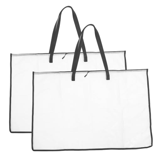 EXAOMBLE 2stücke Große Transparente Dokumenten Und Kunstmappe Für Zeichentafeln Skizzenpapier Und Malutensilien Mit Dickem Tragegurt Und Reißverschluss Vielseitig Einsetzbar von EXAOMBLE