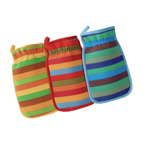 EXAOMBLE 3 Stück Schlammbadehandschuhe Badetücher Waschlappen Trockenbürsten Körperbürste Körperbürste Peeling Gesichtstücher Zum Waschen Des Gesichts Duschschrubber Für Den von EXAOMBLE