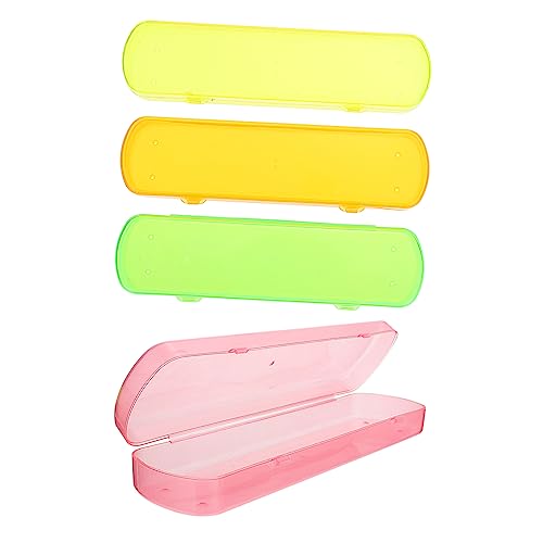 EXAOMBLE 4stücke Zahnbürstenbox Tragbares Reiseetui Für Zahnbürsten Zahnpasta Organizer Outdoor Aufbewahrungsbox Mit Dichtungsverschluss Für Business Reisen von EXAOMBLE
