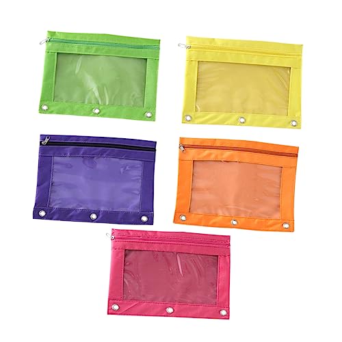 EXAOMBLE 5Stücke Teiliges Federmäppchen Oxford mit Reißverschluss Große Kapazität Ringe Transparentes Design für Stifte Marker und Kleine Utensilien Gelb Lila Orange EXAOMBLE 5Stücke Teiliges Federmäppchen Oxford mit Reißverschluss Große Kapazität Ringe Transparentes Design für Stifte Marker und Kleine Utensilien Gelb Lila Orange von EXAOMBLE