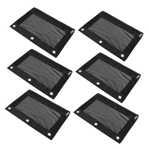 EXAOMBLE 6 Stück Großes Federmäppchen Doppeltem Reißverschluss für Ordner Vielseitige Stifttasche aus Oxford Transparente Front für Büro und Schule von EXAOMBLE