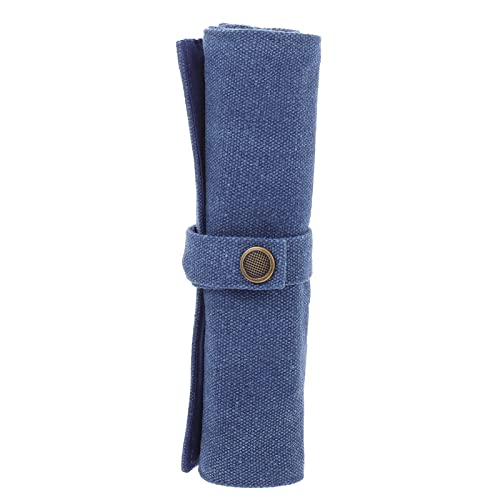 EXAOMBLE Rolle Up Federmäppchen Bleistift Aufbewahrungstasche Canvas für Schüler Tragbar Langlebig Vielseitig für Kunstbedarf und Schule von EXAOMBLE