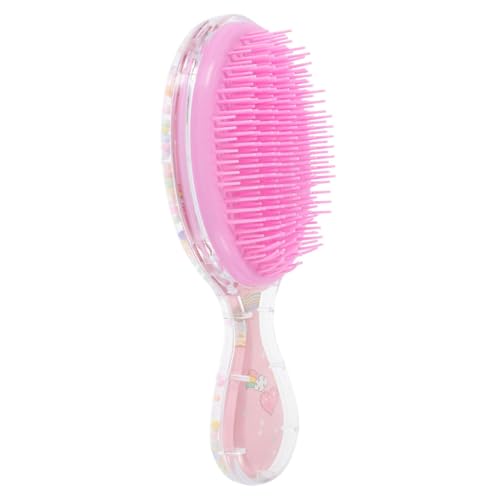 EXAOMBLE Haarbürste für Lockiges Haar Tragbare und Süße Haarbürste für Mädchen zum Entwirren von Nassen und Trockenen Haaren mit Sanfter Oberfläche für Angenehme Anwendung für Täglichen von EXAOMBLE