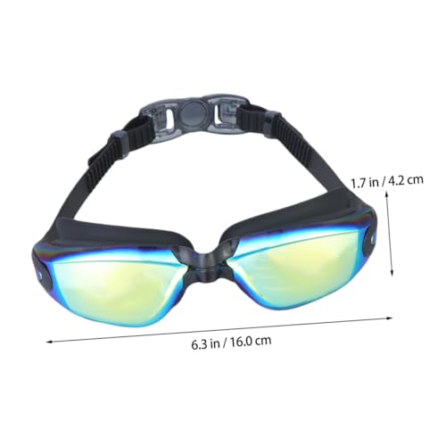 EXAOMBLE Plattierte Schwimmbrille mit Fog Beschichtung UV Schutz Flexiblem Rahmen und Abnehmbarem Nasenschutz Unisex Schwimmzubehör für Herren und Damen Modisches Schwarz von EXAOMBLE