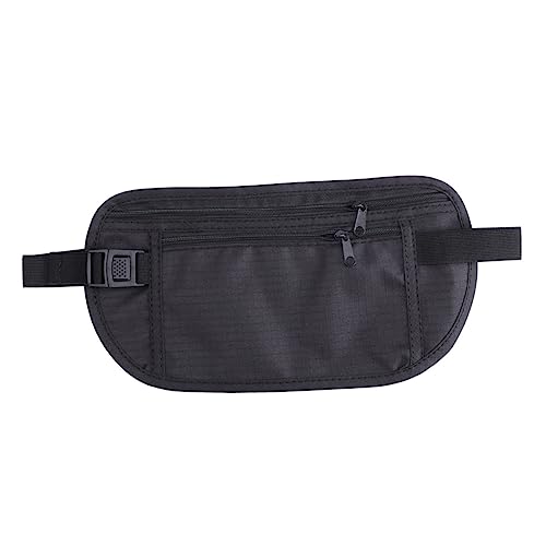 EXAOMBLE Reise-gürteltasche Reisen Geldgurt Einstellbar Laufgürtel Reisezubehör Tragbare Sport-hüfttasche Herren -Crossbody -tailentasche Handytasche Taillengürtel Schwarz von EXAOMBLE