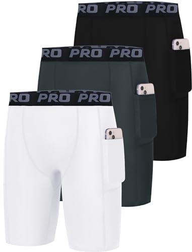 EXARUS Kompressionsshorts für Jugendliche, Jungen, Seitentasche, Sportunterwäsche, Laufen, Sport, Fußball-Shorts, Shorts mit Taschen Set 2, 164 EXARUS Kompressionsshorts für Jugendliche, Jungen, Seitentasche, Sportunterwäsche, Laufen, Sport, Fußball-Shorts, Shorts mit Taschen Set 2, 164 von EXARUS