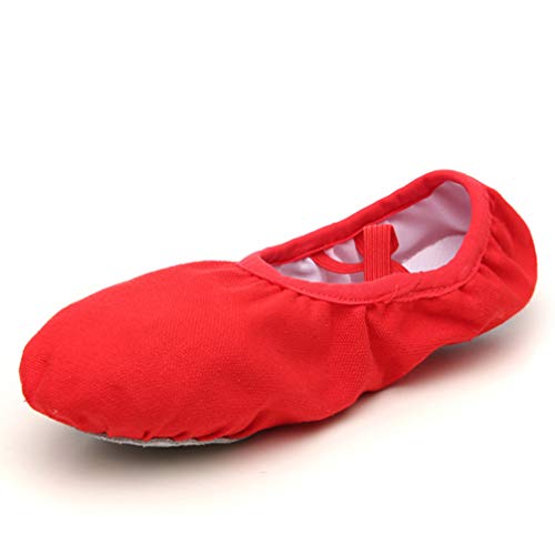 1 Paar Ballettschuhe Volle Sohle Tanzen Ballettschuhe Üben Yoga-Schuhe für Kleinkind Kinder Mädchen Frauen Rot Größe 32 von EXCEART