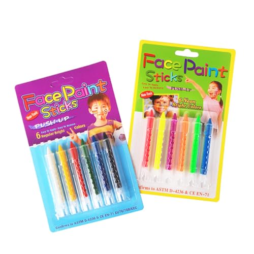 EXCEART 1 Satz Fluoreszierender Buntstift Neon Gesichtsglitzer Spezialeffekt Make Up Set Make Up Stift Gesichtsfarbe Halloween Taschen Halloween Kleidung Leuchtende 12 Stück von EXCEART
