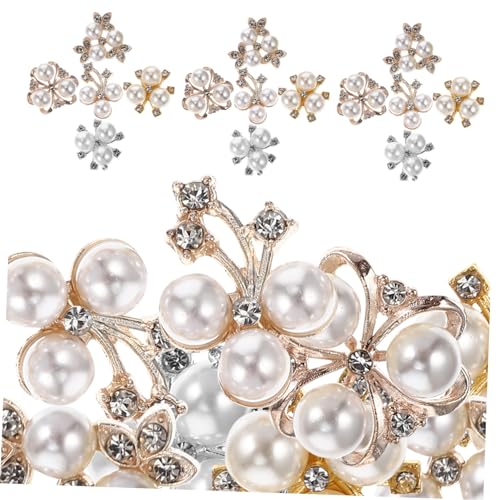 EXCEART 1 Satz Haarschmuck Haarklammer Kleine Perlenhaarspangen Haarspange Perlenhaarclip Stifte Hochzeit Clips Für Brautjungfern Haarzubehör Haarperlen Legierung 50 Stück von EXCEART