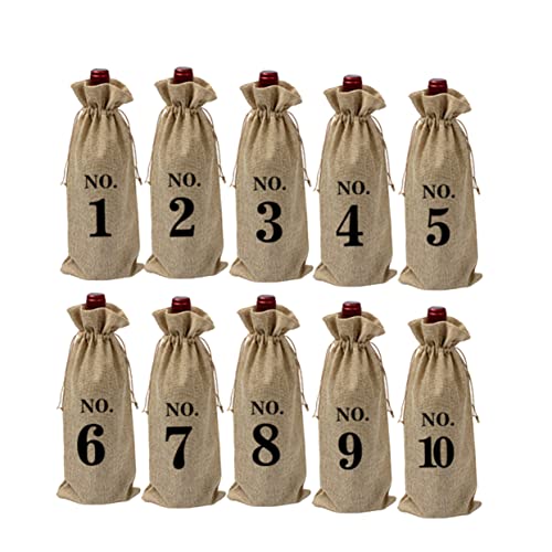 EXCEART 1 Satz Tasche Für Flasche Hochzeitsdeko Hochzeitsdeco Weinflaschen-verkleidung Weinflaschenbeutel Flaschentaschen Hessisch Stoff Tasche Für Weinflaschen Party-weinbeutel 10 Stück von EXCEART