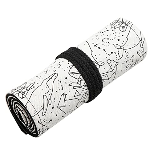 EXCEART 1 Stück 72 Constellation Pencil Roller Bag Halter Für Stiftbeutel Rollstifthalter Mäppchen Stift- -Tasche Malerpinsel- -etui Segeltuch Hohe Kapazität Weiß Reisen Halterung von EXCEART