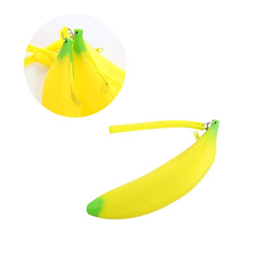 EXCEART Bananenförmige Stifte Tasche Aus Silikon Glatt Exquisiter Verarbeitung Bietet Platz Für Stifte Bleistifte Und Kleine Dinge Für Schule Büro Und Tägliche Aufbewahrung von EXCEART