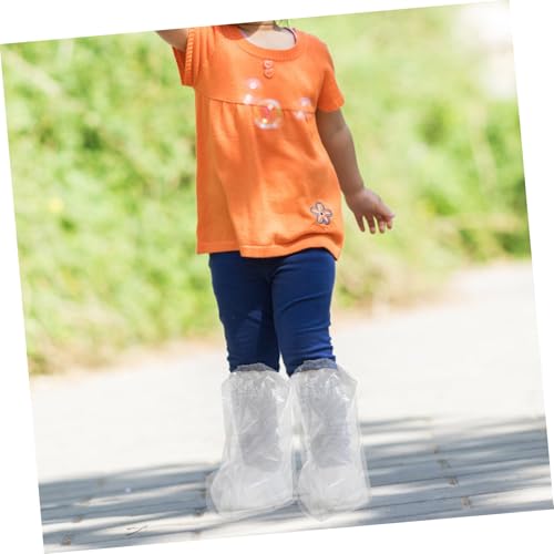 EXCEART 10 Stück Teiliges wasserdichte Transparente Überziehschuhe aus PE rutschfeste Einweg-schutzüberzieher für Outdoor Regen und Geeignet für Sneakers Stiefel Hohe Schuhe von EXCEART