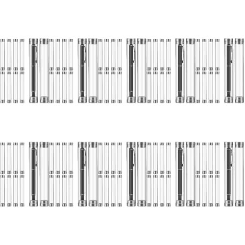 EXCEART 100 STK Etui Einzelne Federtasche Federmäppchen Einzelstiftvitrinen Einzelner Stift Behälter Für Stifttuben Stiftaufbewahrungsröhrchen Stifthüllen Acryl Hexagon Ausstellungsstand von EXCEART