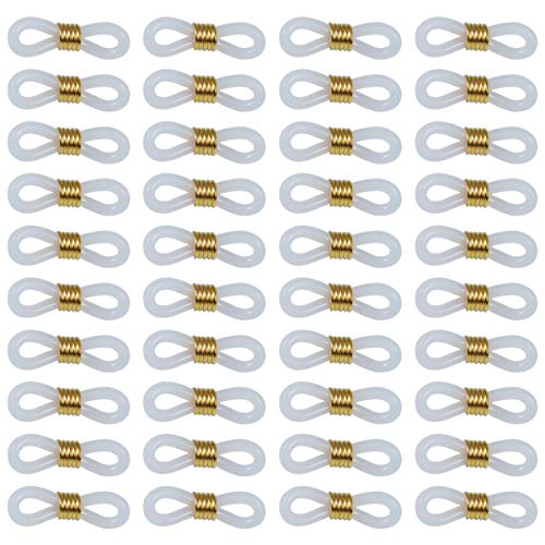 EXCEART 100pcs Brillenkette Halter Silikon Ende Ring Rutschfest Anti Rutsch Sonnenbrillen Lesebrillen DIY Brillenband Brillenzubehör (Golden) von EXCEART