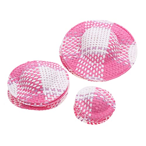 EXCEART 12st Bunt Gestreifter Hut Minihüte Zum Ankleiden Von Puppen Kleiner Puppenhut Mini-strohhut Für Puppen Mini-hut-dekor Miniatur-hut-spielzeug Mini-hüte Stoffmütze Baby Papier von EXCEART