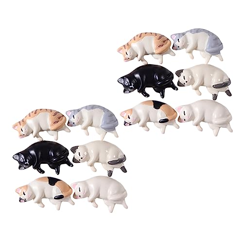 EXCEART 12st Stifthalter Chinesisches Essstäbchen Katzenskulptur Schreibpinselhalter Essstäbchen-Kissen Miniatur-katzenstatuen Bürstenhalter Ruhen Stiftständer Nagel Harz Schreibwarenregal von EXCEART