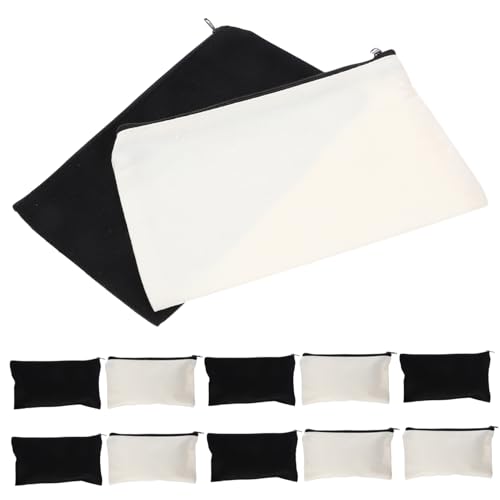EXCEART Praktische Make-up-Tasche 12-teiliges Canvas-Beutel Mit Reißverschluss Kulturbeutel Für Die Reise von EXCEART