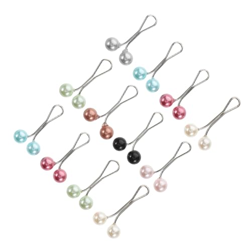 EXCEART 12stücke Mehrfarbige Perlen-schalclips Damen-u-form Kopftuch-verschluss Schal-schnallen Kragen-clips Hijab-clips Schalschmuck -befestigungsclips Accessoires von EXCEART