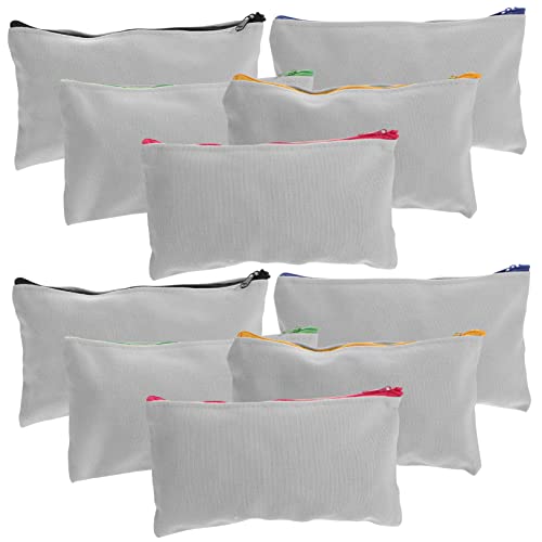 EXCEART Schreibwaren Canvas Beutel Stift Tasche Sublimation Blank Bleistift Fall Reißverschluss Kulturbeutel von EXCEART