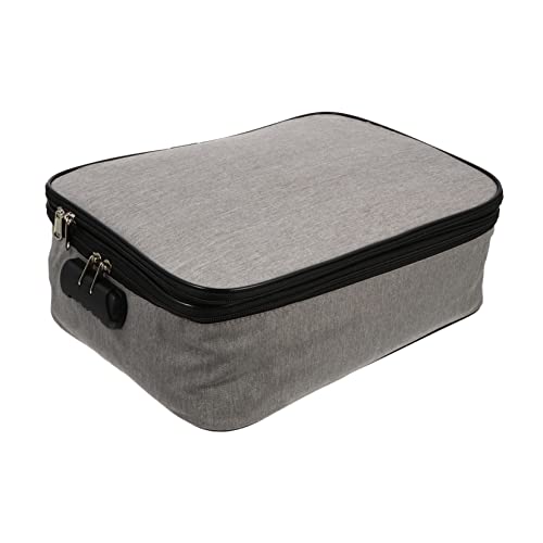 EXCEART Dokumententasche Mit Schloss Und Zahlenschloss Aufbewahrungstasche Aus Kationik-gewebe Mit Großem Fassungsvermögen Multifunktionstasche Mit Reißverschluss Für Karten Und von EXCEART