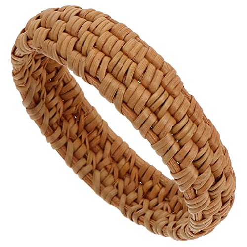 EXCEART Einzigartiges Vintage-kreisarmband Leichtes Rattan-geflecht-armband für Damen von EXCEART