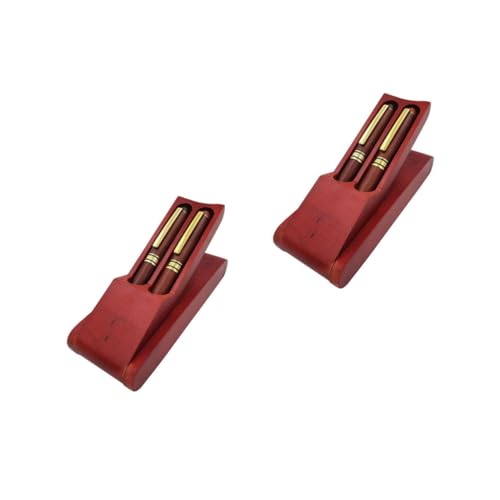 EXCEART 2 Sätze Federmäppchen-Set Aus Mahagoni Storage Boxes Aufbwahrungs-Box Handgemacht Aufbewahrungskorb Wohnungseinrichtung Zinn Leistung Fall Etui Bürobedarf Hölzern Rot 3 Stück * 2 von EXCEART