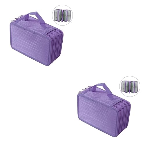 EXCEART 2 Stück 72 Bleistifttaschen Für Frauen Organizer Für Federmäppchen Federmäppchen-Organizer Bleistiftbeutel 72 Süßes Federmäppchen Farbiges Fräulein Violett Schreibwaren-Box von EXCEART