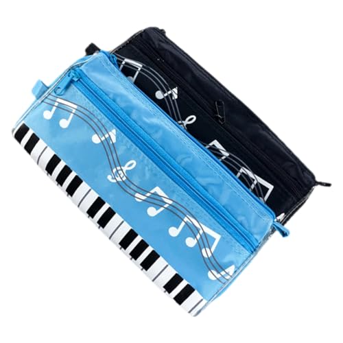 EXCEART 2 STK Mäppchen Musik-bleistiftbox Musiknoten-stiftetui Kosmetik-Make-up-Tasche College-Kosmetiktasche Schreibwarentasche Klavier-stifttasche Stifthalter Groß Polyester Student von EXCEART