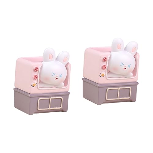 EXCEART Geschenke 2 Stück Kaninchen Stifthalter Für Kinder Kawaii Stifthalter Cartoon Stifthalter Hase Stiftbecher Make Up Pinsel Fernbedienungshalter Autoständer Kunstharz Kosmetik von EXCEART