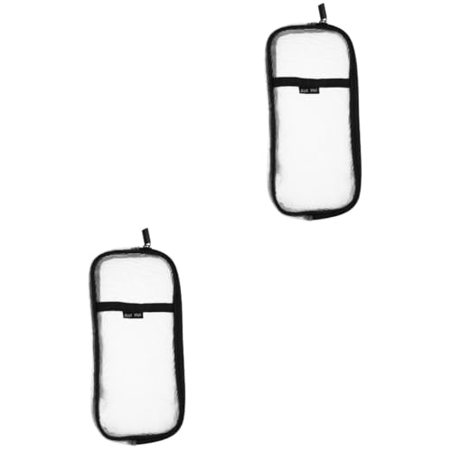 EXCEART 2 Stück Kleine Reißverschlusstasche Transparenter Stifttaschen-Organizer Aktentasche Federmäppchen Mit Großem Fassungsvermögen Großer Bleistiftbeutel Schreibwarentasche Black von EXCEART