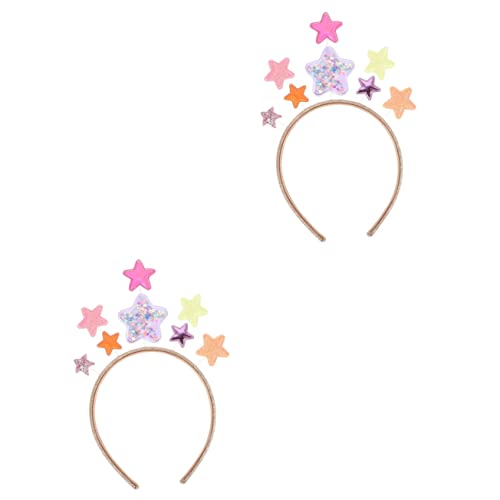 EXCEART 2 Stück Pentagramm-Stirnband Mädchen-Stirnband Glitzer-Haarschmuck Haarschmuck Stern Glitzerndes Haarband Party-Stirnband Stern-Haarband Bezaubernder Kopfschmuck Kreative von EXCEART