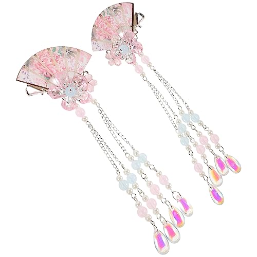 EXCEART 2st Japanische Haarspangen Kimono Haarschmuck Für Mädchen Chinesische Quasten-haarspange Haarschmuck Für Damen Haarschmuck Für Kinder Kristall Braut Quaste Haarnadel Eisen von EXCEART