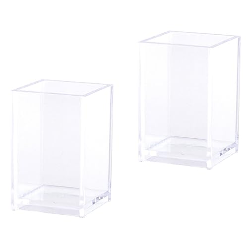 EXCEART 2st Stifthalter Kosmetikpinselständer Schreibutensilien-Organizer Transparenter Desktop-bleistiftbecher Stationärer Aufbewahrungstopf Schreibwaren Pp Schminktisch Kind Container von EXCEART