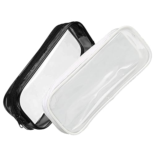 EXCEART 2 STK Transparentes Federmäppchen Für Schreibwaren Klares Federmäppchen Praktische Federmäppchen Reise Durchsichtiger Kulturbeutel Reise-Make-up-Set Staubdicht Weiß PVC Wäschesack von EXCEART