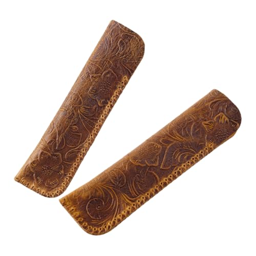 EXCEART 2 Stücke Retro Geschnitzte Stiftbeutel Leder federmäppchen einzelne Stifthülle Halter für Füllfederhalter Halterung für einen Stift Oberschicht Rindsleder Coffee von EXCEART