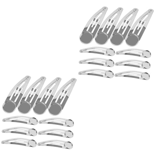 EXCEART 20 Stk Haare Aus Metall Leere Haarspangenbasen Haarschmuck Für Damen Haarspangen Aus Metall Runde Lünette Tablett Schnappspangen Runde Haarnadel Fräulein Knopf Runde Stütze von EXCEART