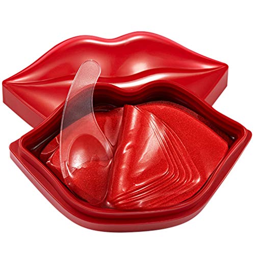 20 Stücke Feuchtigkeitsspendende Lippenmaske Gel Lippenpads Kollagen Lippenpflege Maske Anti Aging Anti Falten Reduzieren Feine Linien Lip Pads für Damen Frauen Beauty von EXCEART