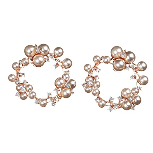 EXCEART 2St Perlenschnalle Schuhe schnallen Sandalen Frauen Fersen schuhclips damen schuhschnallen Sandalen-Absätze Damen goldene Absätze Schuhclips Schuhclips für Hochzeiten eben von EXCEART