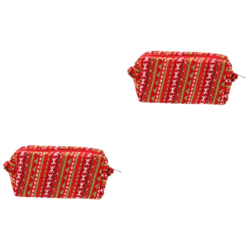 EXCEART 2St gestricktes Federmäppchen Storage Bags Kosmetiktasche Toiletry Bags reisetüten Kulturbeutel Make-up-Reisetasche Make-up-Tasche für das Neue Jahr Federmäppchen für Mädchen Garn von EXCEART