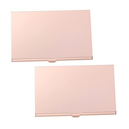 EXCEART 2stücke Businesstasche Aus Aluminiumlegierung Metalletui Mit Namensschild Halter Für Business Kartenetui Desktop-namensorganizer Metall Business-kreditkartenetui Box-Organizer von EXCEART