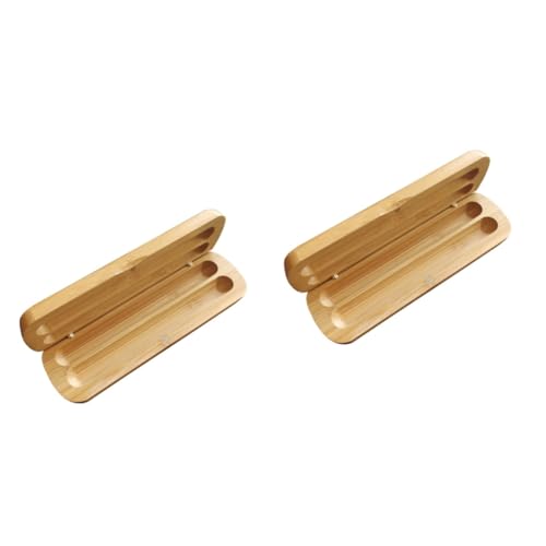 EXCEART 2er Packung Federmäppchen Aus Holz Zubehör Für Schreibwaren Bleistifthalter Bambus von EXCEART