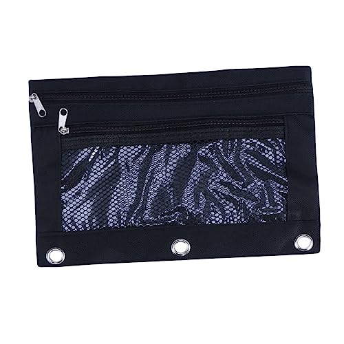 EXCEART 3-federmäppchen Aus Segeltuch Schreibwarentasche Schwarze Stifttasche mit Reißverschluss für Das Schulbüro von EXCEART