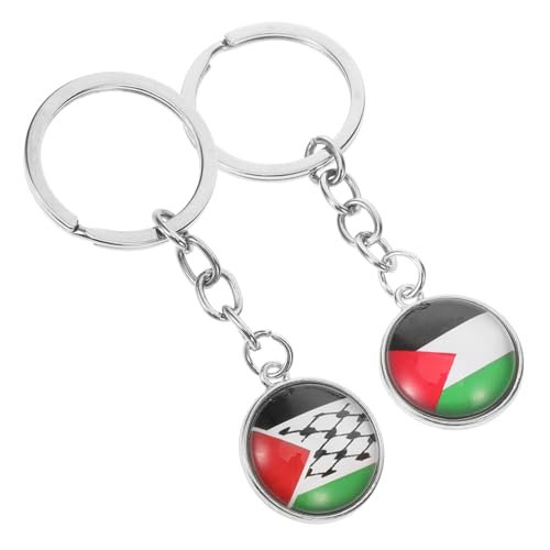 EXCEART 2stücke Palestina Flagge Schlüsselanhänger Metall Schlüsselring Schlüsselhalter Für Taschen Dekoration Und Persönliche Accessoires von EXCEART