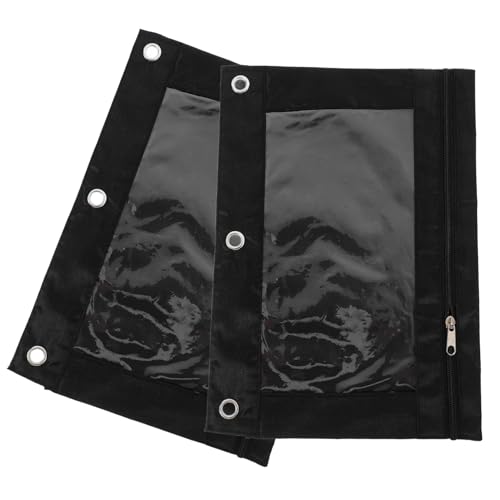 EXCEART 2stücke Reißverschluss-federmäppchen Ring-Ordner Transparente Fenster Robustes Canvas Praktische Aufbewahrungslösung Für Schüler Und Büroangestellte von EXCEART